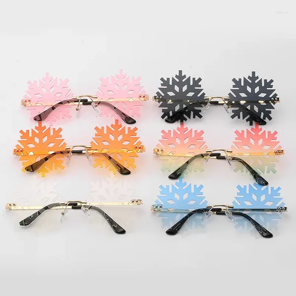 Солнцезащитные очки женские в форме снежинки эксцентричные индивидуальные модные очки