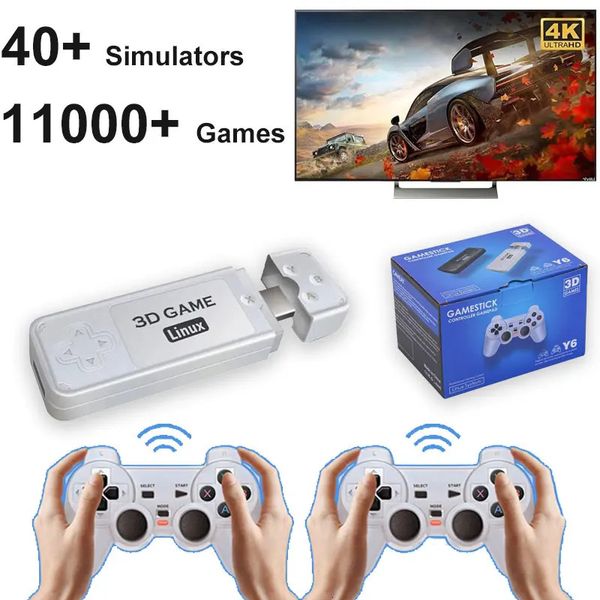 Tragbare Game-Player 4K 10000 Spiele 128G Videokonsole Y6 Stick 24G Wireless Controller Handhled PlayerHD TV Box Retro 231123