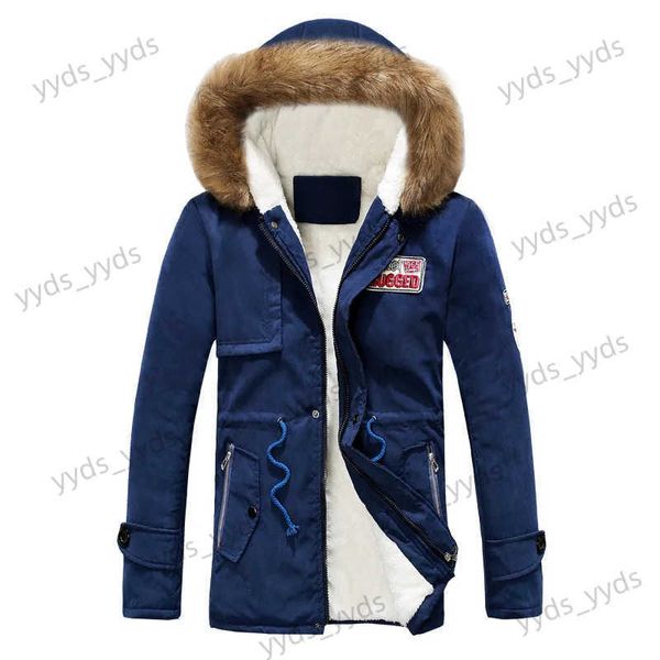 Giacche da uomo Parka Cappotti da uomo Giacca invernale da uomo Slim addensare pelliccia con cappuccio Capispalla cappotto caldo Top marchio di abbigliamento Casual Cappotto da uomo Veste Homme Top T231123