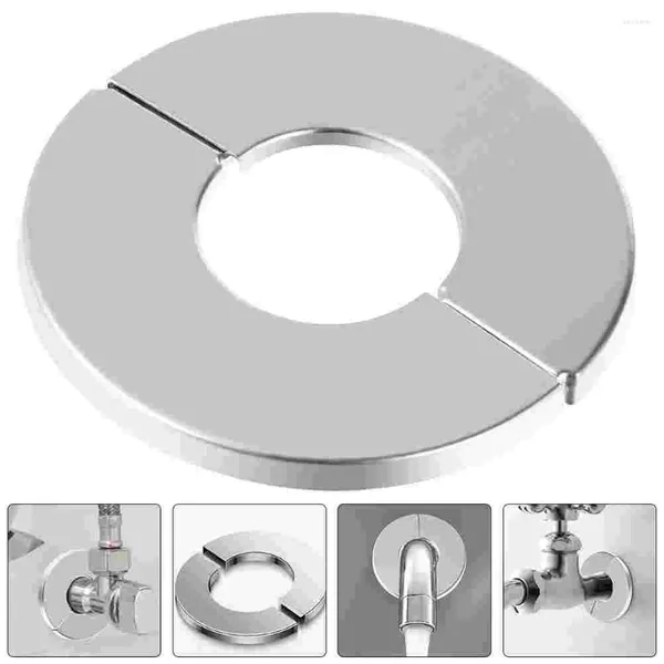 Torneiras de cozinha 2 pcs tampa decorativa de aço inoxidável chuveiro flange substituição tapa no buraco tampa para placa de orifício encanamento