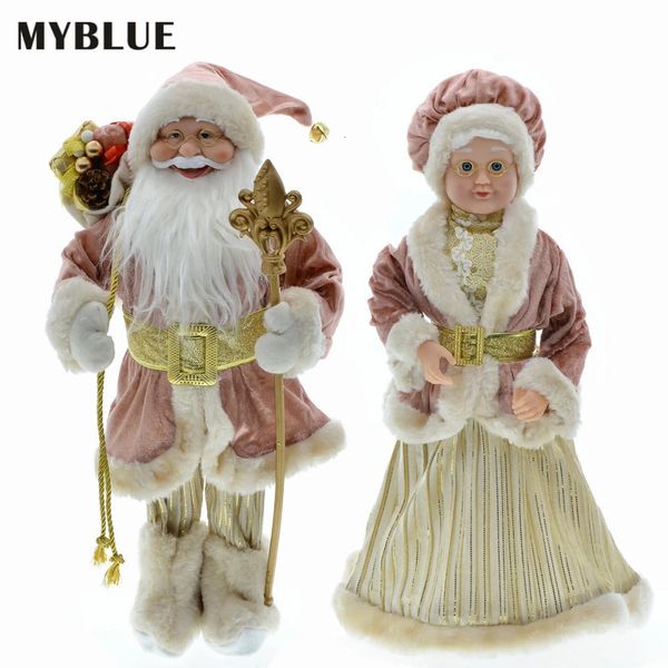 Decorazioni natalizie 45 cm 2024 Decorazioni natalizie Grande bambola di Babbo Natale Nonno e nonna Anno Decorazione della stanza di casa Ornamenti per l'albero di Natale 231122