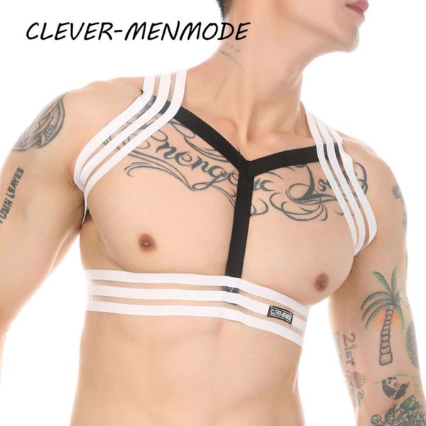 Herren Sexy Harness Hollow Out BDSM Bondage Gürtel Body Brust Hals Neckholder Gestreift Club Nachtwäsche Exotische Dessous Gay