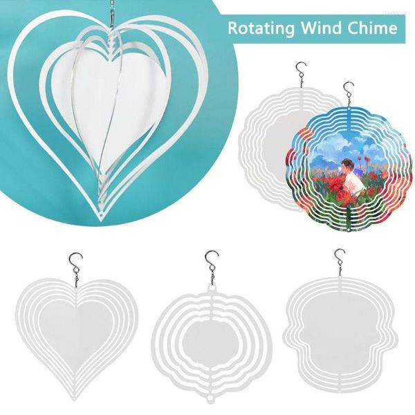 Dekorative Figuren Aluminium Gartenhandwerk DIY Sublimation Wind Spinner Rohlinge Heimdekoration Kinetische Skulpturen Spinner