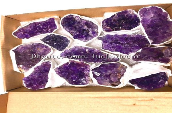 10 Pcs 2050mm Tamanho Aleatório Natural Ametista Druze Crystal Rocks Clusters Pedra do Uruguai forma Raw Roxo Druzy Geode Quartz 2233229