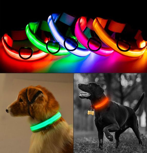 Novo piscando brilhante gem luz led suprimentos produtos luz do cão pet coleira ajustável pequeno animal de estimação luminosa segurança colar8141856