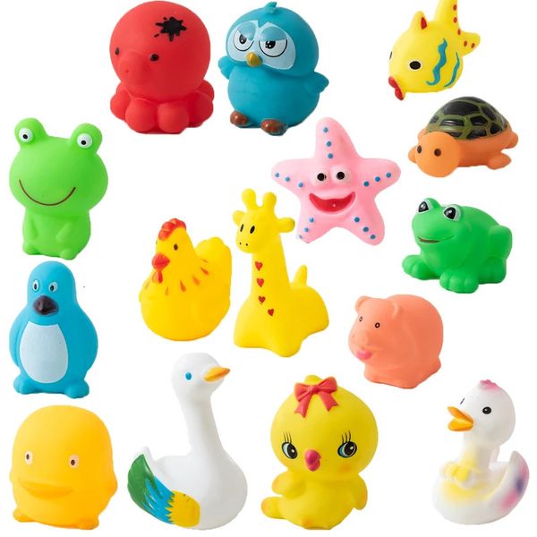 Giocattoli da bagnetto per bambini Set da 510 pezzi Simpatico animale Doccia Nuoto Acqua Galleggiante in gomma morbida Suono di spremitura Per bambini 231122