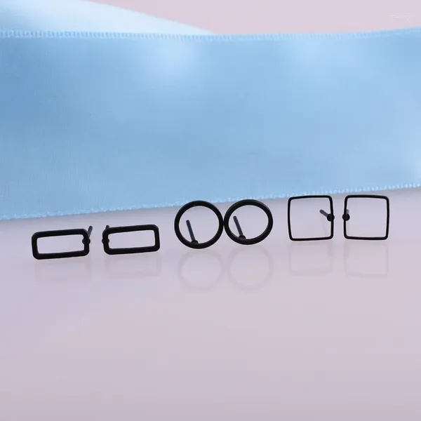 Серьги-гвоздики 2023, 3 цвета, простые женские серьги с геометрическими элементами, полые круглые/прямоугольные/квадратные ювелирные изделия, оптовая продажа