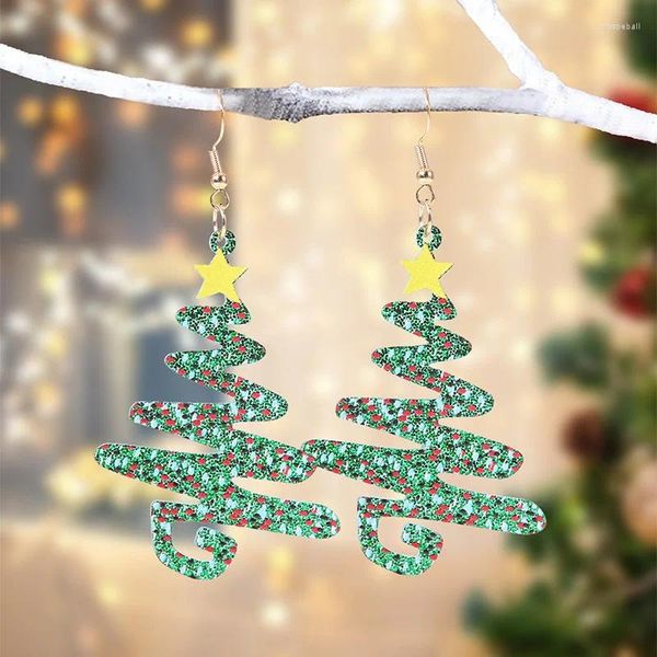 Stud Küpe Moda Akrilik Noel Ağacı Küpe Kadınlar Koreli Yıldız Santa Noel Bowknot Dangle Dangle Beyan Yılı Takı Hediyesi