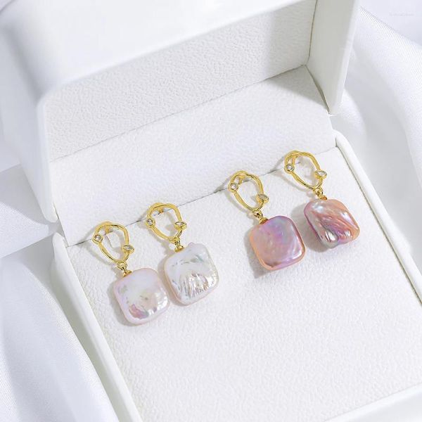 Ohrstecker Perle für Frauen natürliche Süßwasser barocke Goldfarbe Schmuck Geschenk Großhandel Piercin täglich