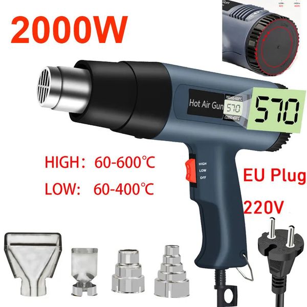 Pistolas de calor 220V Gun 2000W Variável Avançada Temperaturas de ar elétricas ajustáveis 231122