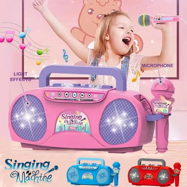 Tastiere Pianoforte Microfono per bambini Macchina per karaoke Strumento musicale Giocattoli con luce Giocattolo educativo da viaggio per interni ed esterni Regalo per Ragazza Ragazzo Bambino 231122