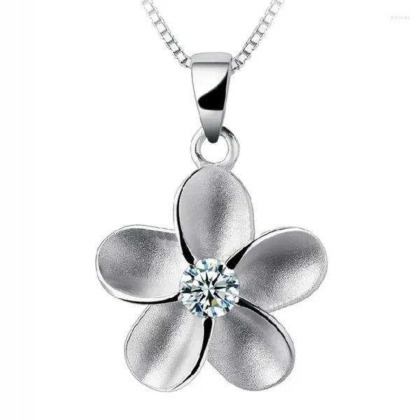 Ketten 925 Sterling Silber Ohrstecker Zirkon Pflaumenblüte Halskette für Damen Weihnachten Valentinstag Charme Exquisiter Schmuck Großhandel