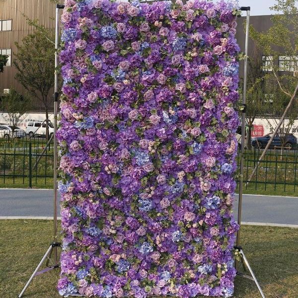 Fiori Decorativi TONGFENG Viola Con Lascia Arrotolare Matrimonio El Celebrazione Decorazione Sfondo Rosa Festa Artificiale Di Seta Per Parete Di Fiori