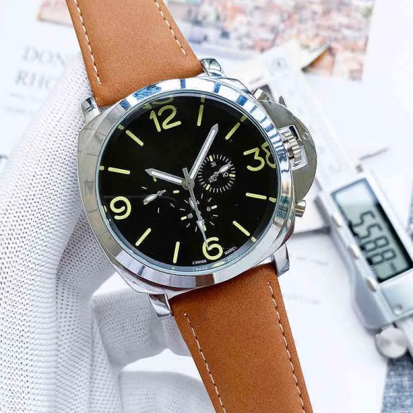 Relógio de luxo masculino 55mm relógio automático mecânico luxo pulseira de couro casual masculino e feminino pulso montre de luxo montre homme sem caixa