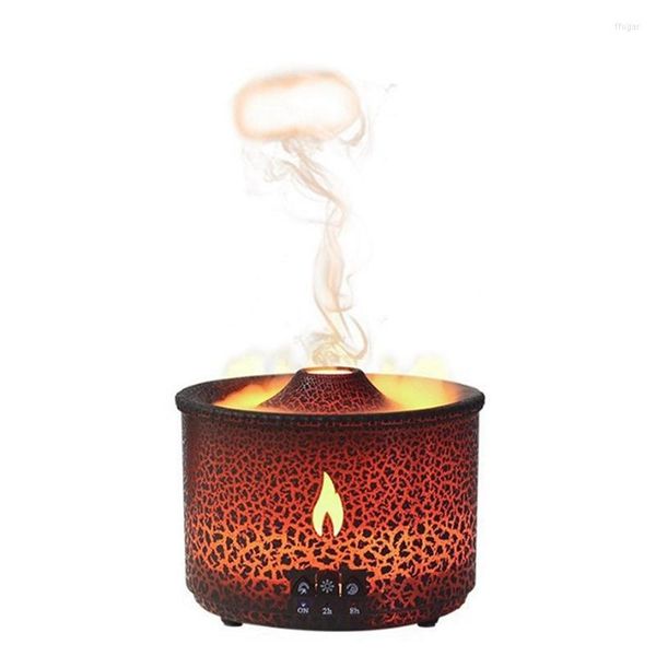 Aufbewahrungsbeutel Flamme Aroma Diffusor Desktop Ätherisches Öl Luftbefeuchter Automatisches Sprühgerät Raumduft 360ML EU-Stecker