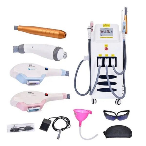 Multifunktionale Lasermaschine 4 in 1 360+RF+Q-Switched ND Yag Laser Tattoo Removal OPT E-light RF ND Yag Laserentfernungsgerät