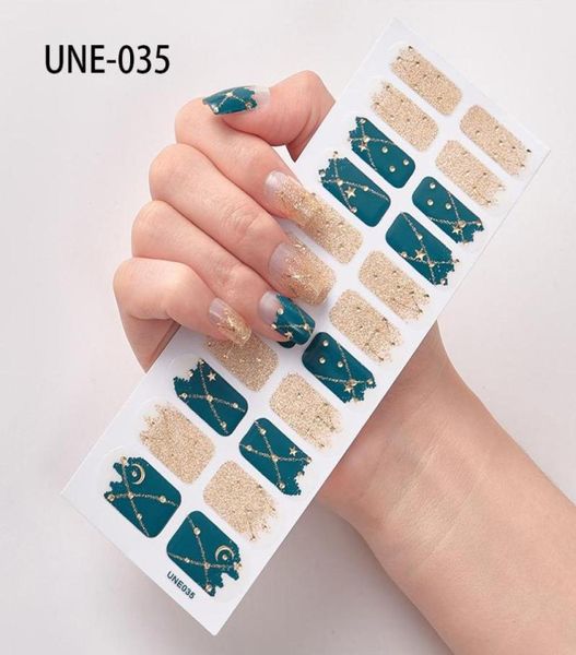 Aufkleber, Abziehbilder, 22 Beiträge, 1 Blatt Nail Art UV-Gel-Nagellack, Streifen, vollständige Abdeckung, buntes Maniküre-Werkzeug. 6805444