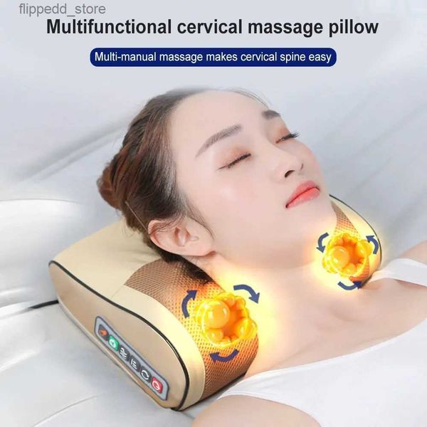 Massageando travesseiros de pescoço 2023 massageador elétrico travesseiro dispositivo de massagem multifuncional cervical massageador saudável relaxamento q231123