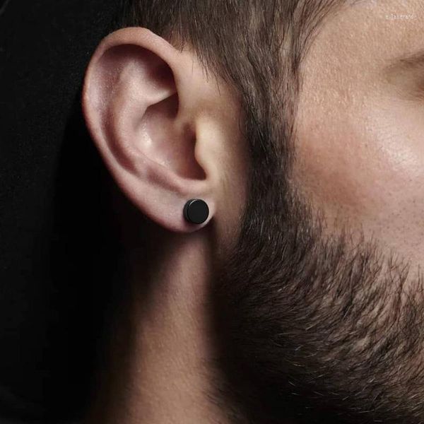 Ohrstecker 8MM HERREN OHRRINGE SET EDELSTAHL CIRCLE CLIP FAKE PLUGS KEIN PIERCING AUF SCHMUCK