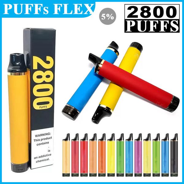 Autorità QST Puff Flex 2800 BUFS 2% 5% Dispositivo di baccelli usa e getta E Kit vape per sigaretta da 850 mAh batteria 8 ml pre-riempita vs zooy 2800 bang xxl 2000