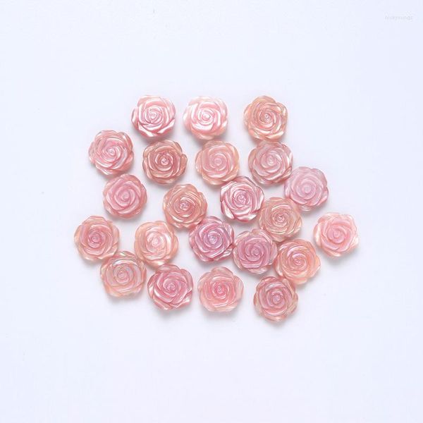 Lose Edelsteine MIQIAO 10 Stück/Pack Rose Blume DIY Herstellung Zubehör Rosa Muscheln Handgeschnitzt 6 8 12 14MM Haarnadel Brosche Ohrringe Großhandel