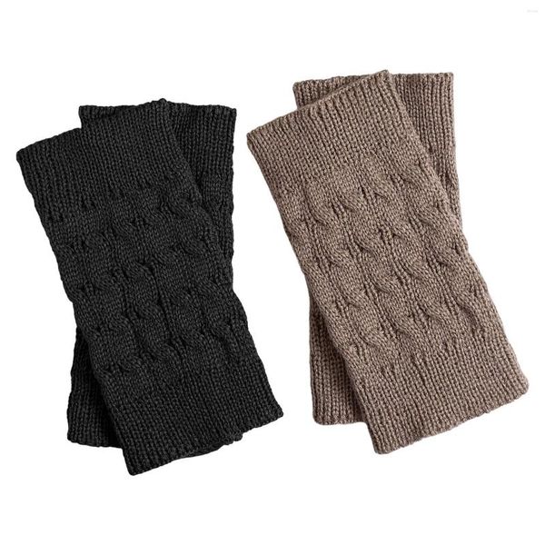 Calzini da donna 2 paia Polsini per stivali da donna Topper lavorato a maglia all'uncinetto Moda casual invernale senza piedi