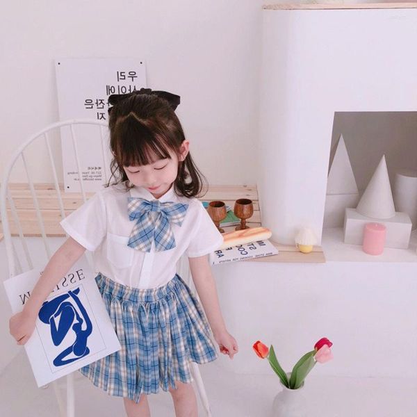 Kleidung Sets JK Uniform Set Summer Children's College-Hemd Plaid Plaid Rock Japanische Schule zweiteilige Kinder Kleidung Mädchen