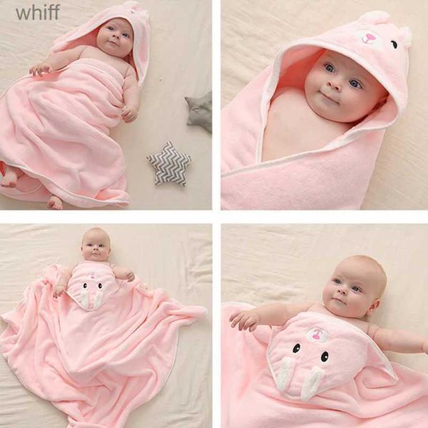 Asciugamani Accappatoi Cartoon Asciugamani da bagno per bambini per il corpo Con cappuccio in pile di corallo Accappatoio per bambini Neonato Swaddle Wrap Coperte per bambini per ragazze Ragazzi 80 * 80 cmL231124