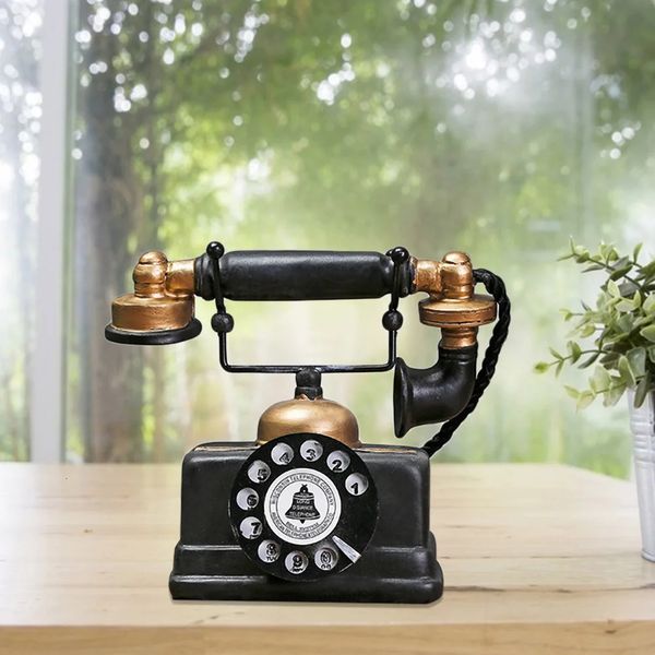 Oggetti decorativi Figurine Retro Resina Telefono artificiale Modello Stile vintage Decorazioni per la casa Ornamento artigianale con sufficiente durata e robustezza 231123