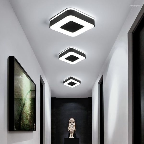 Plafoniere Bianco Nero Moderno Led Per Bambini Camera Da Letto Sala Studio Ingresso Domestico Forma Rettangolare Rotonda Illuminazione Per Interni Luminaria