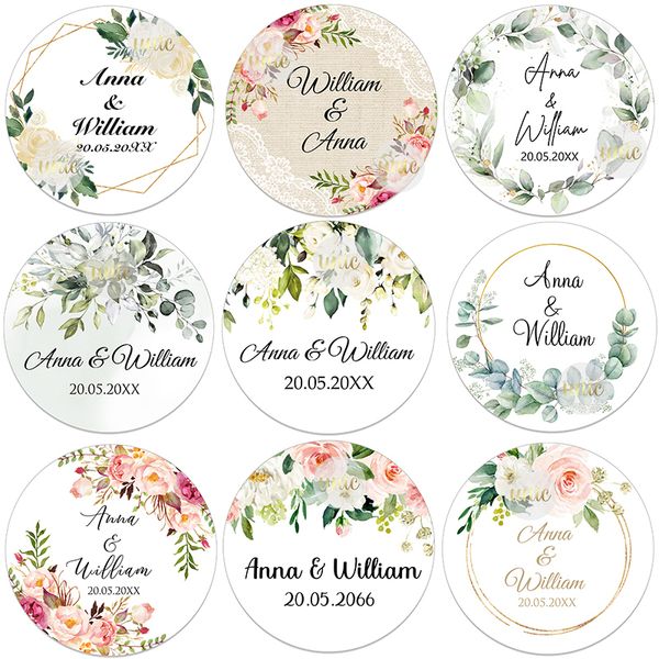 Outros suprimentos de festa de evento 100pcs adesivos de etiqueta de círculo redondo personalizados para o casamento Bridal Baptism Communion Bar Mitzvah Favores 230422