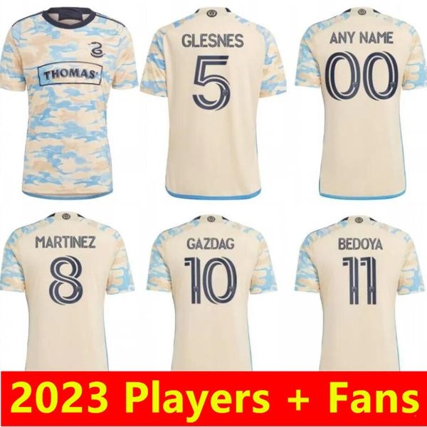 2023 Versão dos fãs Philadelphia Soccer Jerseys Union 23 24 MLS Bedoya Przybylko Uniforme Mens Home Away Martinez Santos KIT Camisa de futebol uniformes