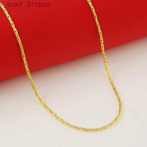 Colares de pingente Nareyo 24k colar de ouro real chapeamento 2mm rato cauda corrente colar feminino aniversário de casamento giftl231123