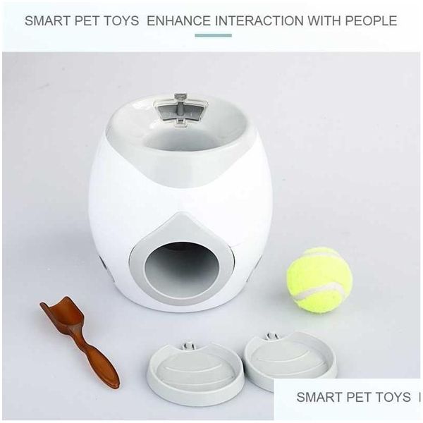 Игрушки для собак Жеет интерактивный теннисный мяч для домашних животных, бросает Fetch Hine, раздает еду для кошек, игра, обучающий инструмент, медленные кормушки Y200330 Dro Dh5Rh
