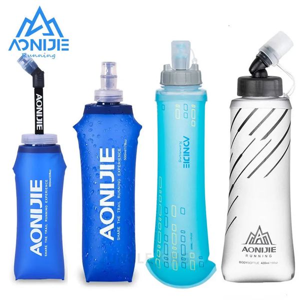 Su Şişeleri Aonijie 250ml 500ml Yumuşak Şişe Katlanır Katlanır Su Şişesi TPU BPA YAPILDI Hidrasyon Paketi Bel Çanta Yeleği SD09 SD10 231122