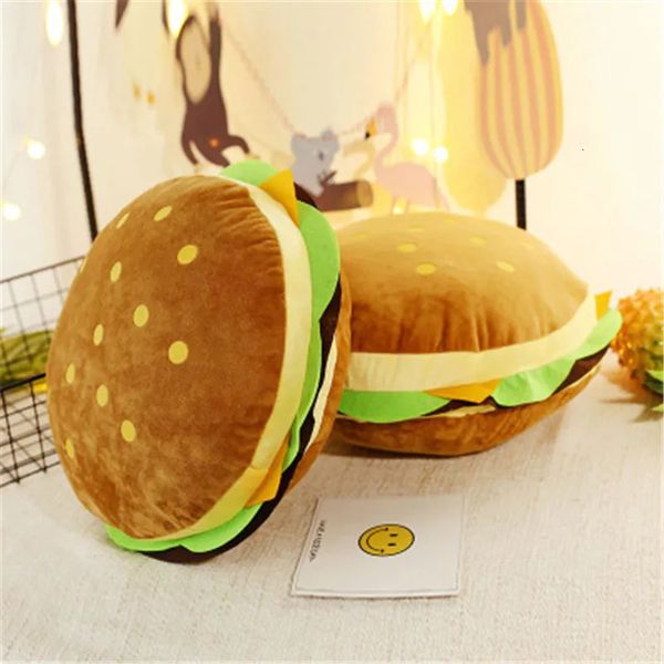 Bambole creative hamburger peluche morbido cuscino imbottito cuscino carino hamburger ragazzo ragazza regalo di compleanno 3050 cm WJ292 231122
