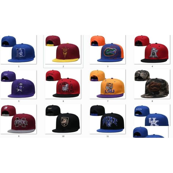 Snapback Cappelli Snapback Cappellini per squadre universitarie Mix Match Ordine Tutti i cappelli di alta qualità Cappellini sportivi 40 stili Consegna all'aperto Atletico Fuori Dhjwi