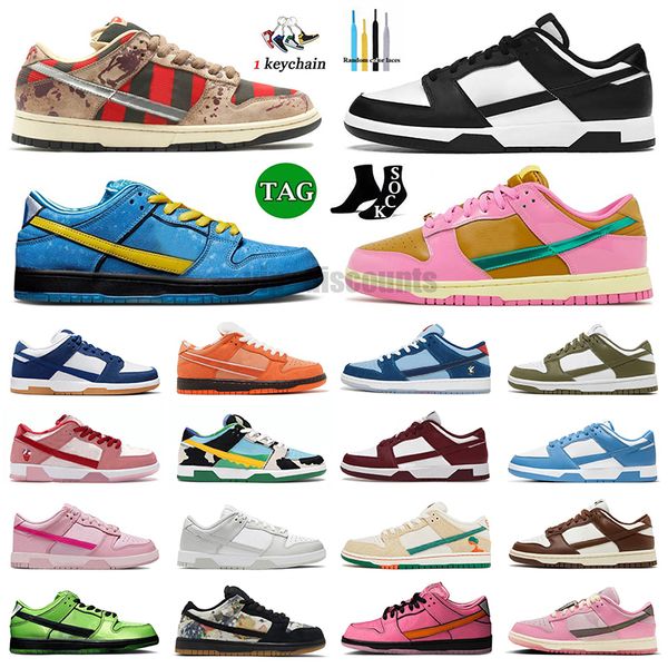 2024 Designer OG Low Platform Running Shoes Panda Skate Sneakers Tamanho Grande 13 Jarritos Freedy Krueger Triple Pink Be 1 of One The Powerpuff Girls Duncks Trainers