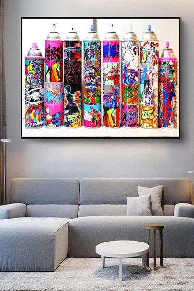 Graffiti Art of Spray Can Collection Dipinti su tela sul muro Poster e stampe Street Art Immagini Home Decor Cuadros1708016