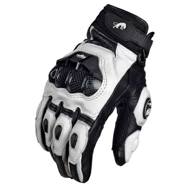 Luvas da motocicleta luvas de motocicleta preto corrida couro genuíno moto branco estrada equitação equipe luva dos homens verão inverno l231153