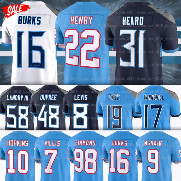 Derrick Henry Tennessees Titans Ryan Futbol Forması Ryan Peter Skoronski Treylon Burks Malik Willis Kevin Byard DeAndre Hopkins Azeez Al-Shair Andre Dillard