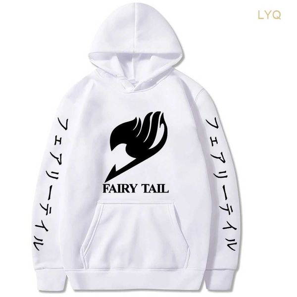 Felpe con cappuccio da uomo Felpe Giappone Hot Anime Fairy Tail Uomo Donna Felpa a maniche lunghe Manga Coppia nera Abiti casual con cappuccio oversize 4M3D