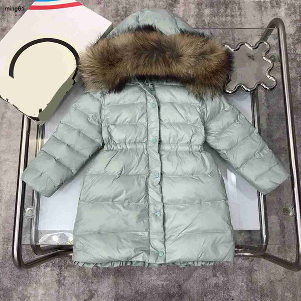 Marke Mädchen Mantel lange Daunenjacke Baby Größe 2-14 elastische Taille Design Jungen Outwear Winter Kinder Designerkleidung 25. Nov