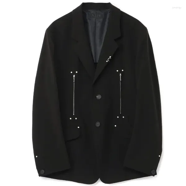 Camisas casuais masculinas Yohji terno jaqueta todo preto yamamoto estilo fã escuro punk prego outono casal moda marca design all-match homens mulheres
