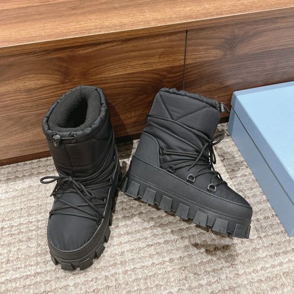 Дизайнерские ботинки Martin Moon Boot, треугольные габардиновые зимние ботинки для путешествий на открытом воздухе, женские мужские туфли на плоской подошве, черные ботинки, нейлоновые туфли на платформе до колена с снежной акулой