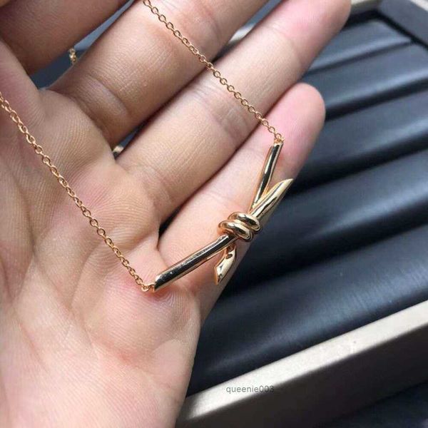 Colar Tiffanylise para mulheres 18k Rose Gold Valley Love Ling mesma corrente de colar como presente Melhores amigos Materiais de designer Luxo estilo clássico Vbsj