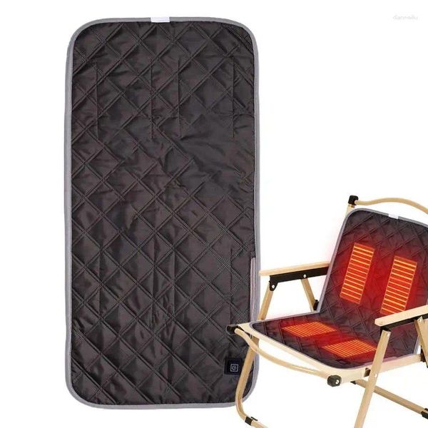 Coprisedili per auto Cuscino per sedia da campeggio riscaldato Copertura portatile regolabile con 3 modalità di riscaldamento Forniture invernali intelligenti
