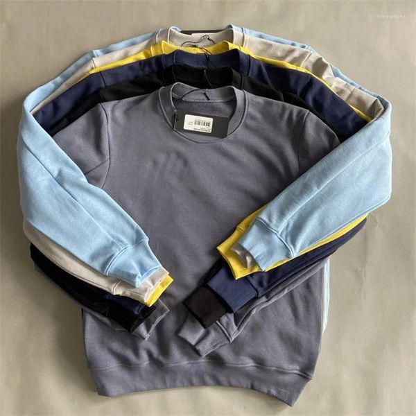 Felpe con cappuccio da uomo primavera autunno cotone sciolto uomo gioventù britannica CP marchio di moda girocollo pullover tinta unita casual sport all'aria aperta