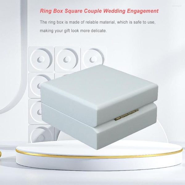 Bolsas de jóias Caixa de anel Caixa quadrada Organizador de retenção de estojos de transporte jóias Presente de casamento Presente presente leve