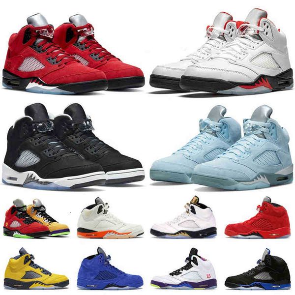 Com Box Jordns Basketball Shoes Men 5S Jumpman Bluebird Red Red 5 Stealth 2.0 O que o cimento branco Campa -azul Blue Oregon mass